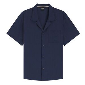Boss Mens Plain Breathable Shirt / Navy